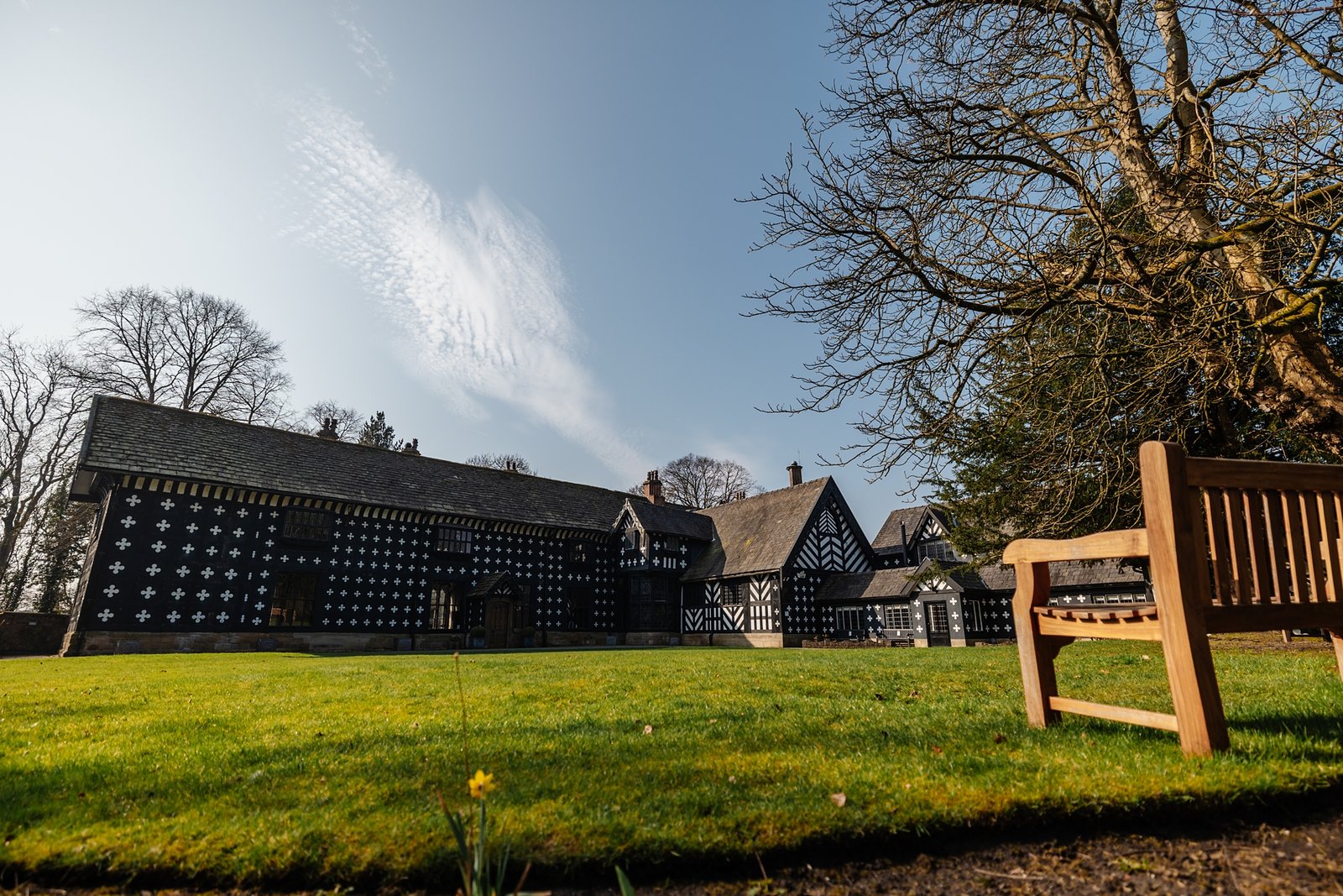 Samlesbury Hall interior photography front garden